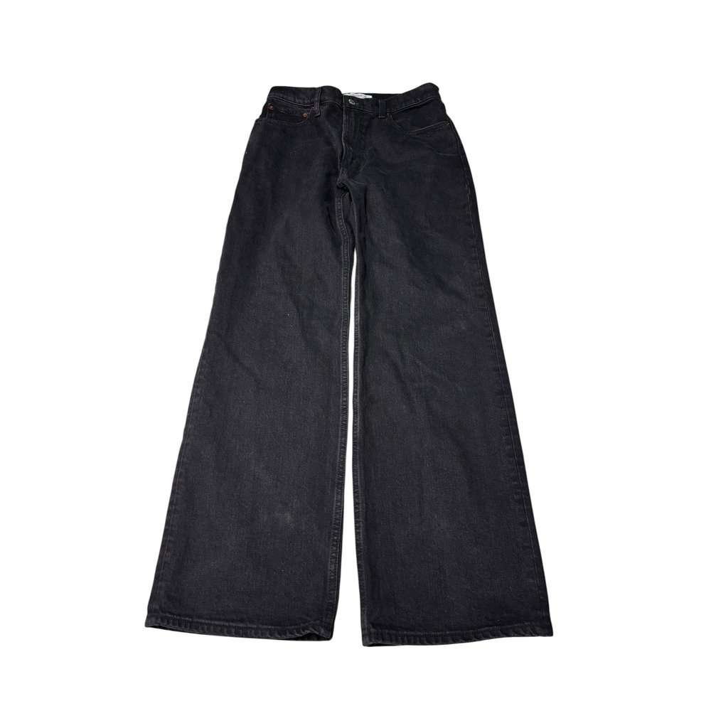 Abercrombie & Fitch The 90s Relaxed‎ Jean High Rise Black Wide Womens 27 4S L29